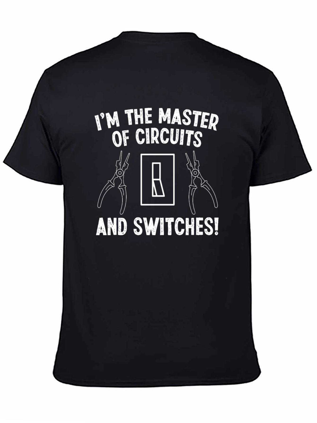 Black Master of Circuits Funny Electrician T-Shirt view 4