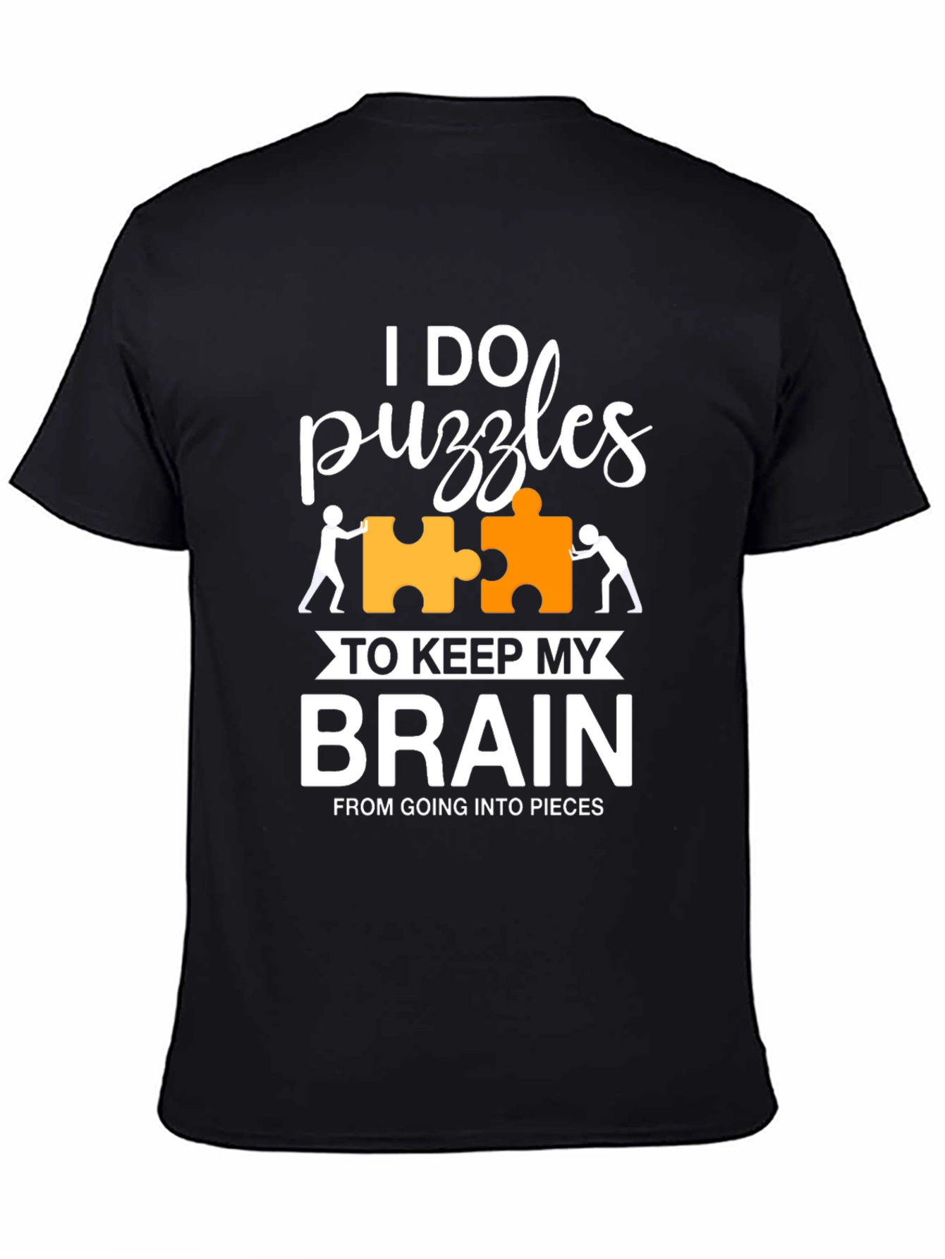 Black I Do Puzzles T-Shirt - Keep My Brain Together Tee view 4