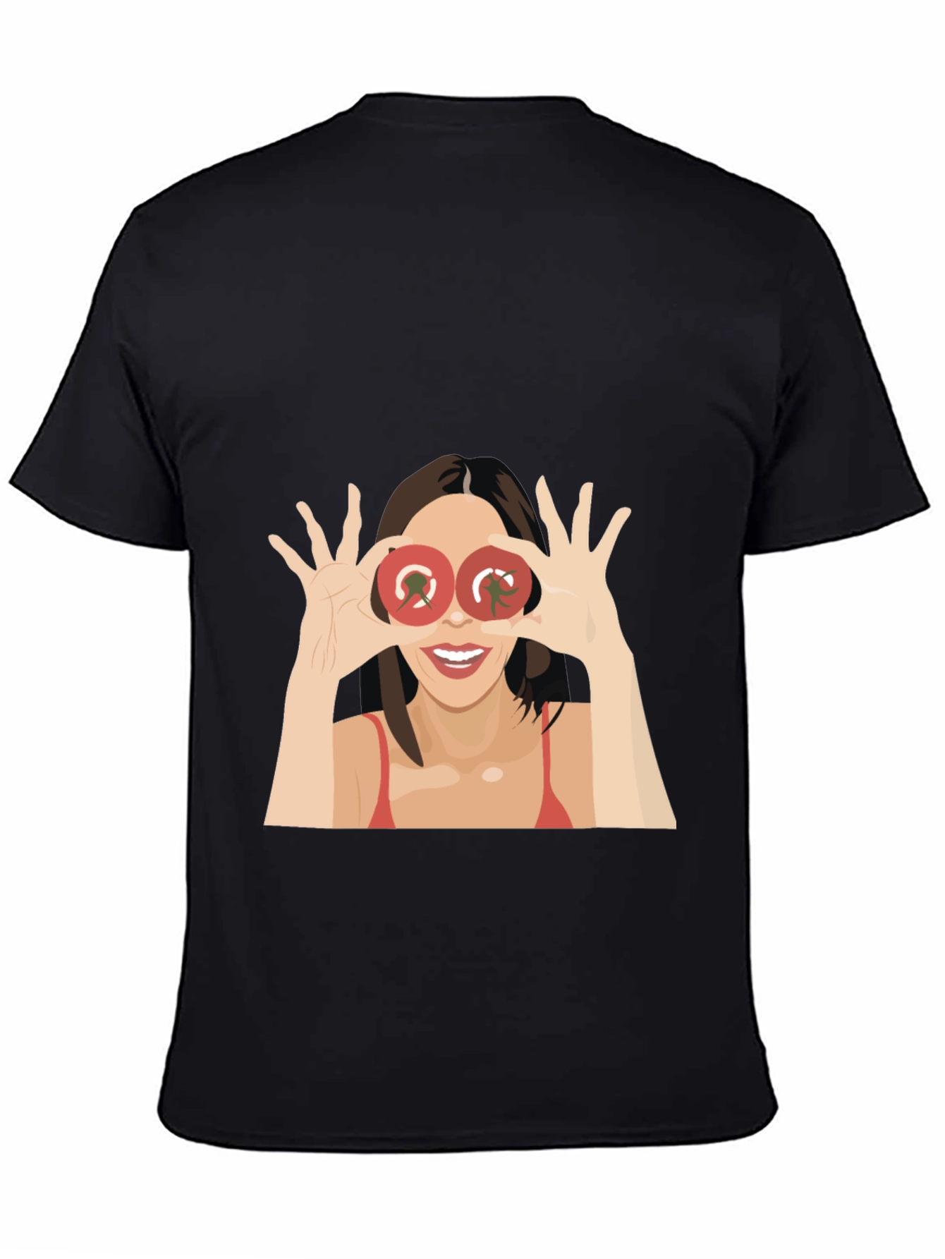 Black Tomato Eyes Graphic Tee - Funny Women's T-Shirt view 4