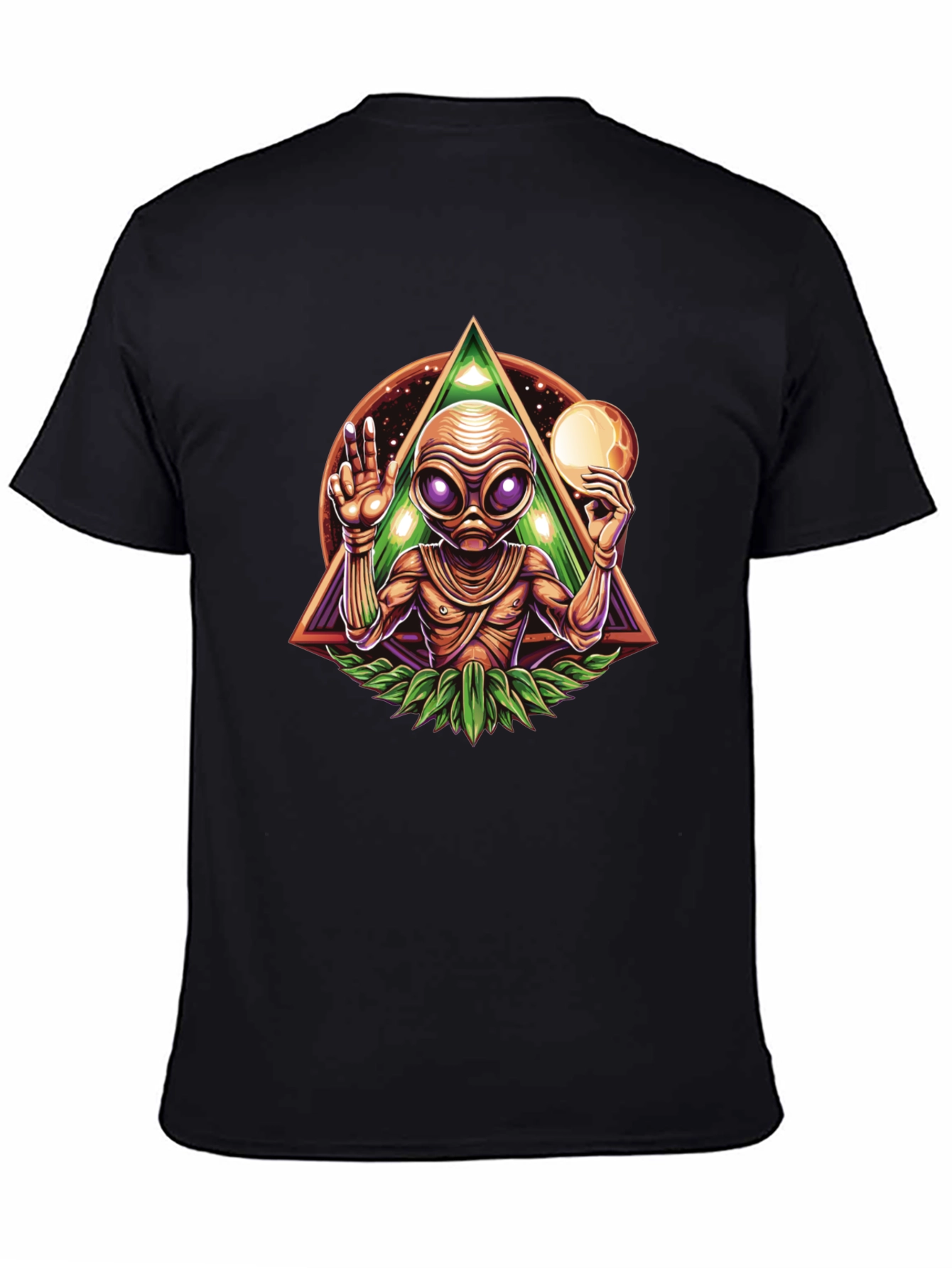 Black Alien Graphic Tee - Third Eye Design T-Shirt view 4