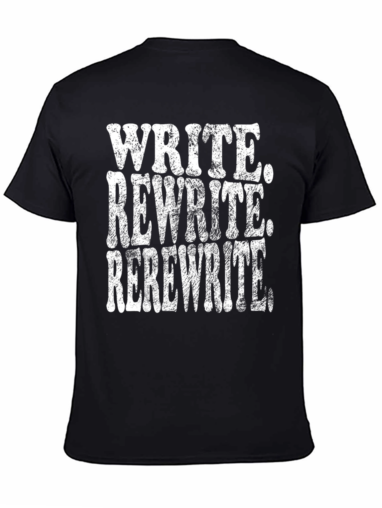 Black Write Rewrite Rerewrite T-Shirt view 4
