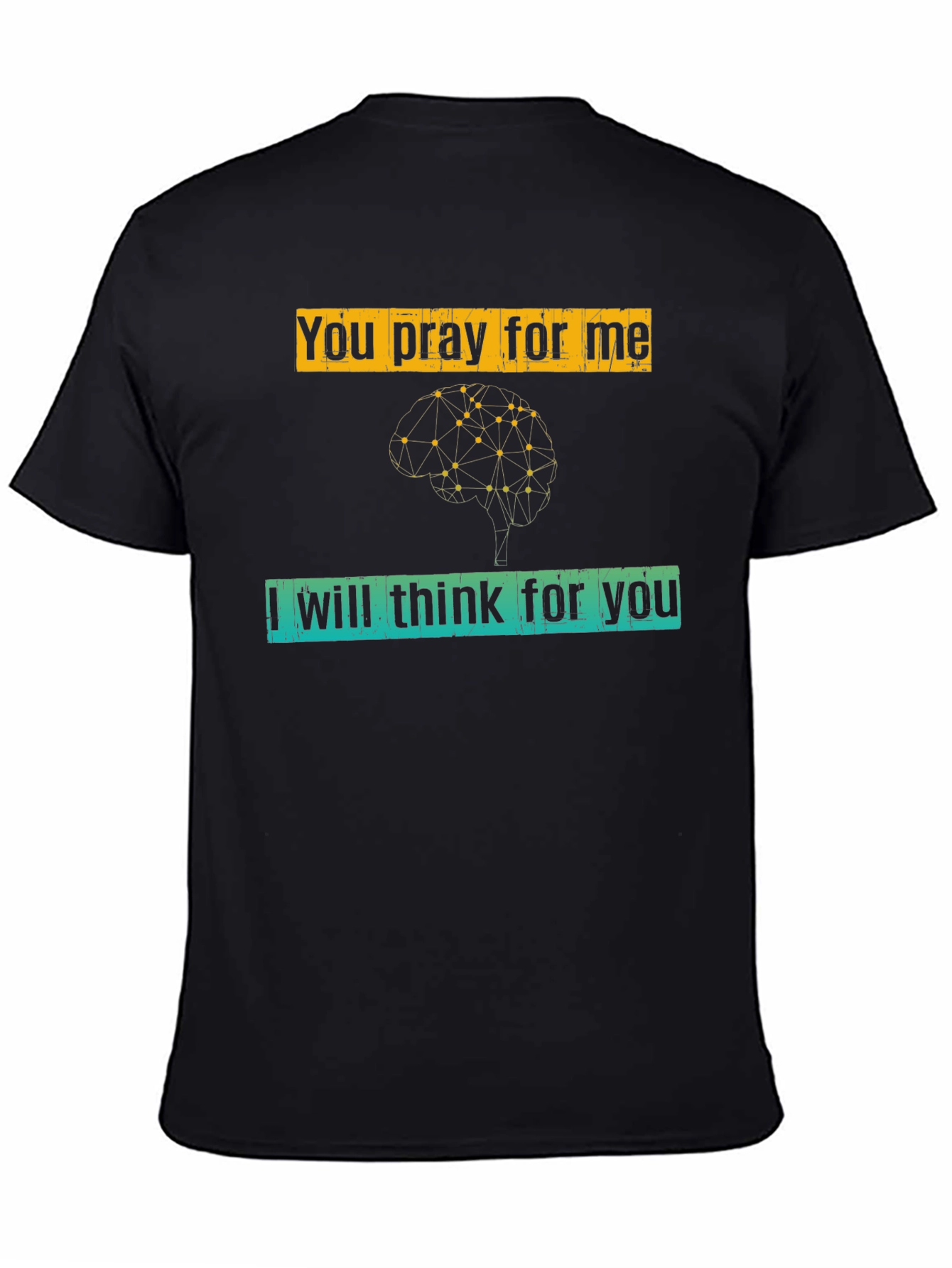 Black Pray & Think Graphic Tee - Unisex Black T-Shirt view 4