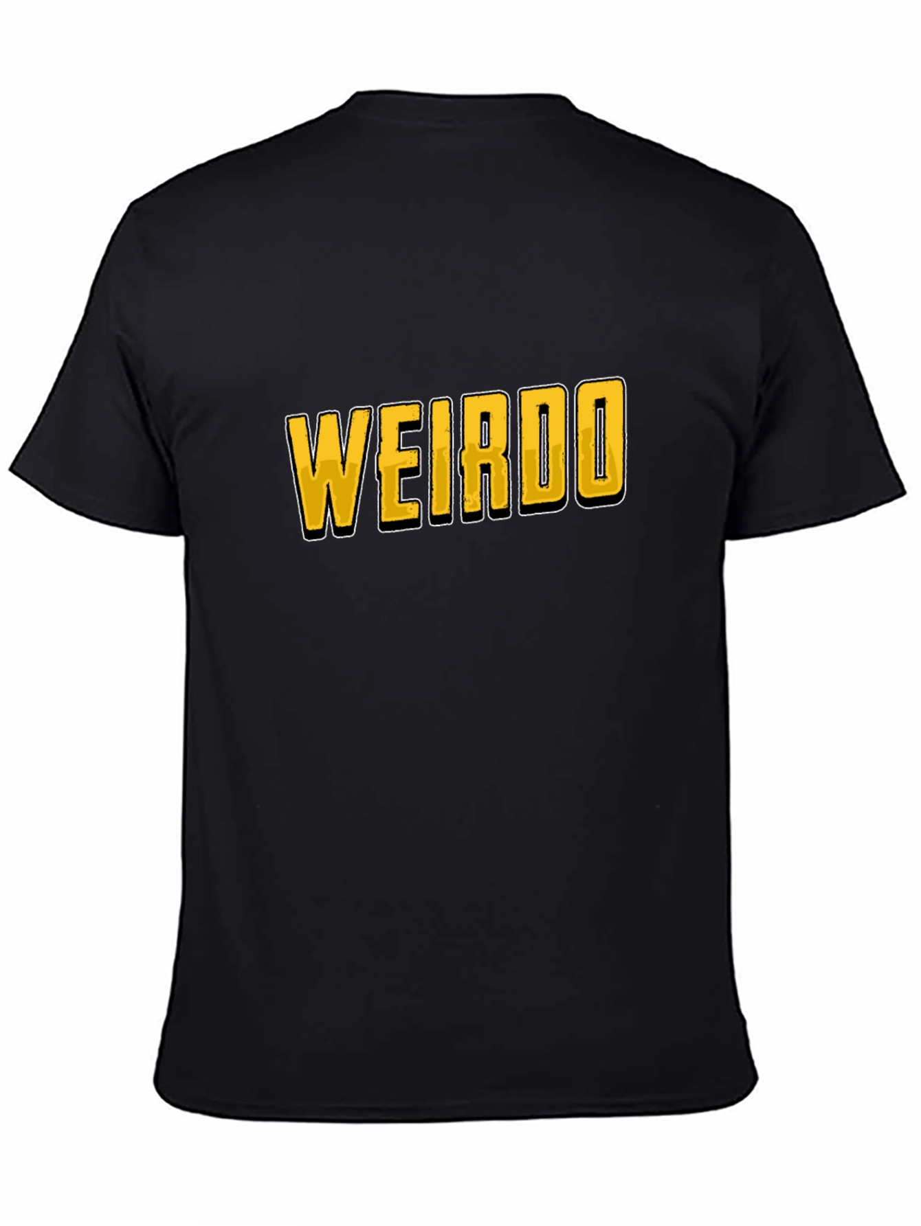 Black WEIRDO Graphic Print Crew Neck T-Shirt view 4