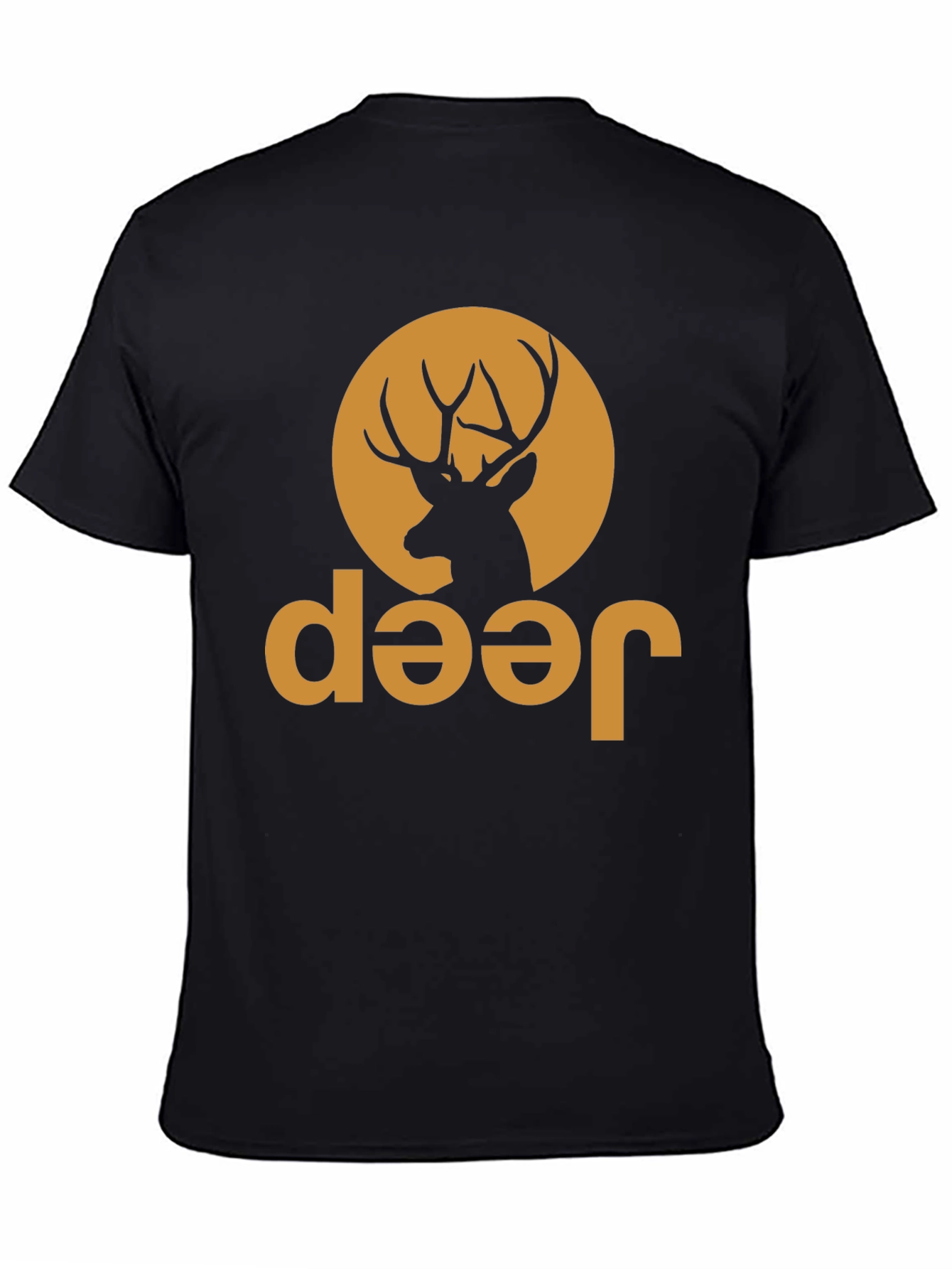 Black Deer Jeep Graphic Tee - Black Novelty T-Shirt view 4