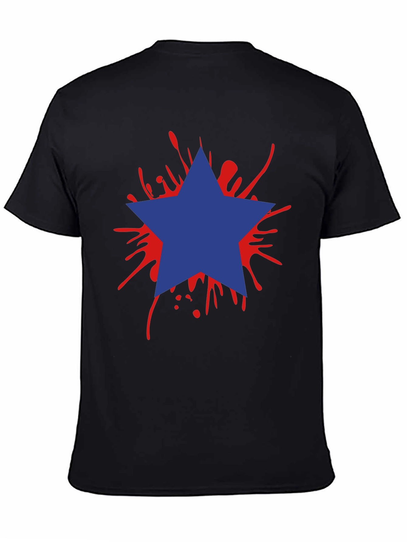 Black Star Splash Graphic Tee - Men's Black T-Shirt view 4