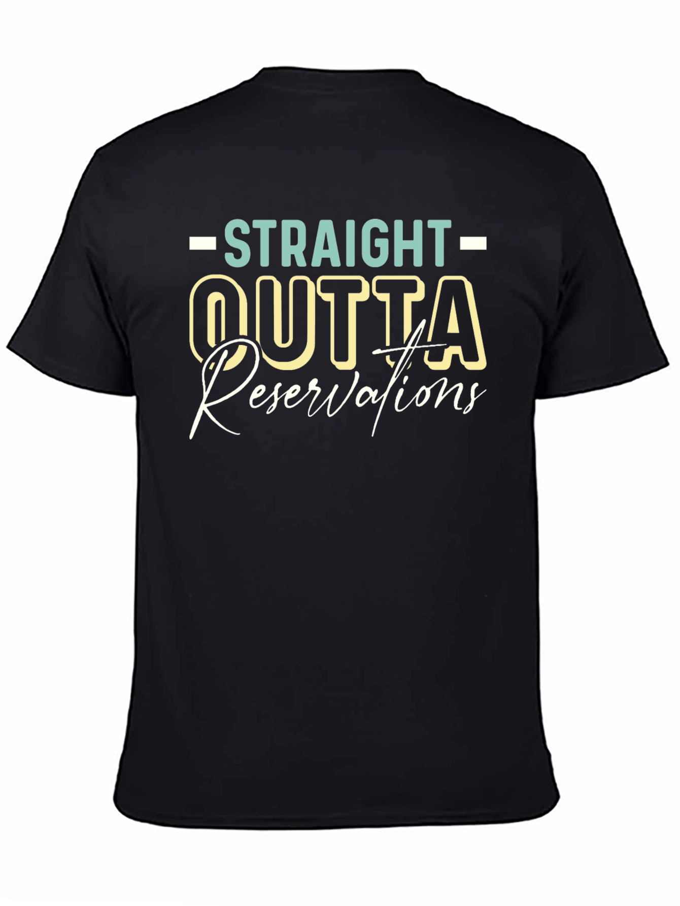 Black Straight Outta Reservations T-Shirt view 4