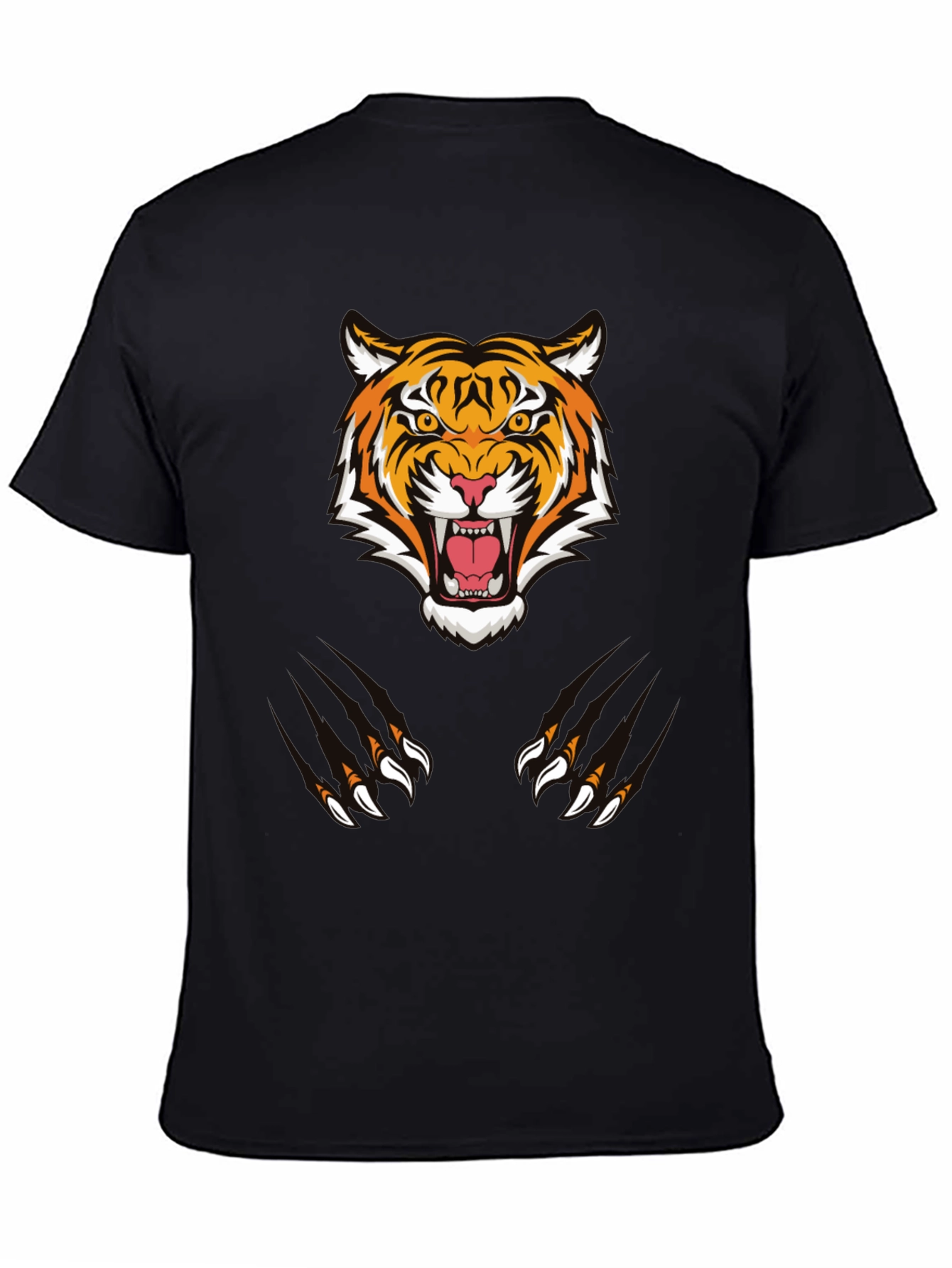 Black Tiger Graphic Tee - Black Cotton Comfort view 4