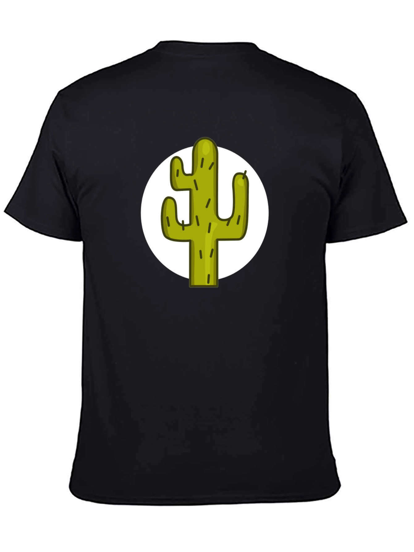 Black Cactus Graphic Tee - Black Cotton T-Shirt view 4