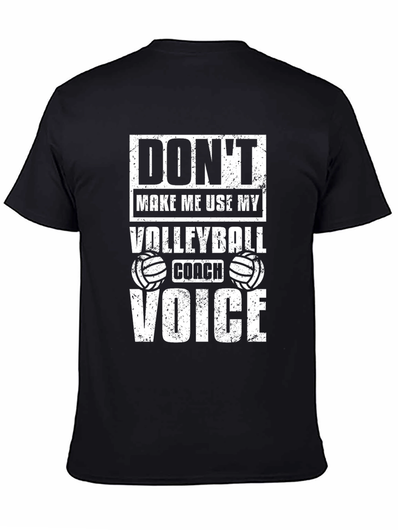 Black Volleyball Coach Voice T-Shirt view 4