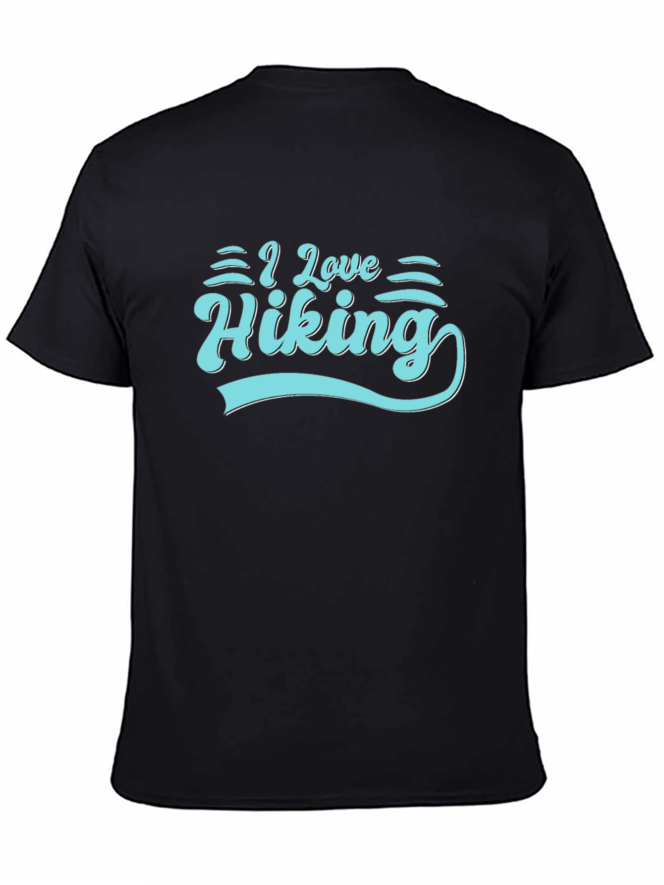 Black I Love Hiking Graphic T-Shirt view 4