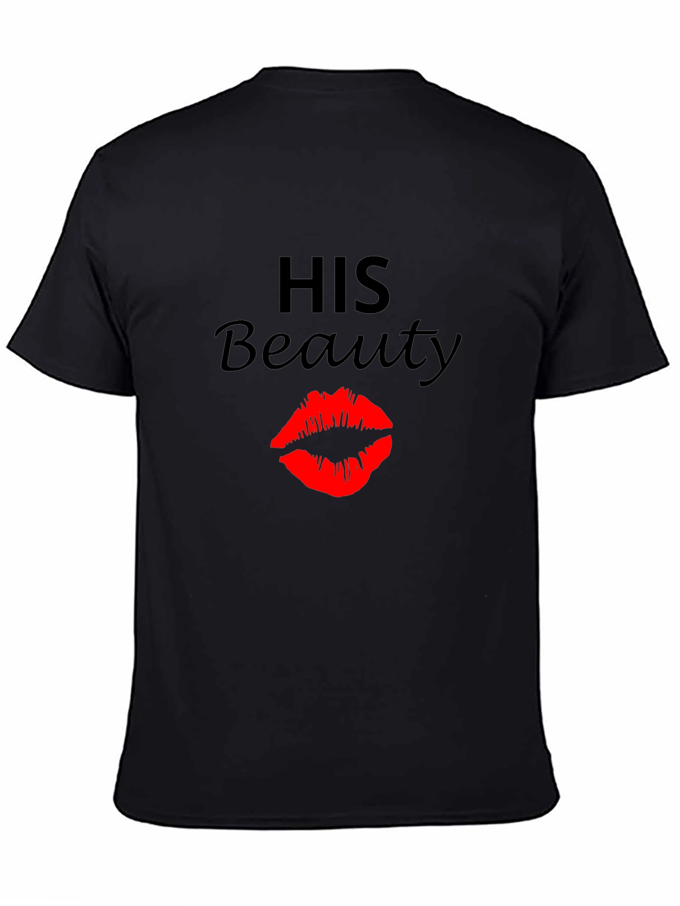 Black His Beauty Graphic Tee - Black Crew Neck view 4