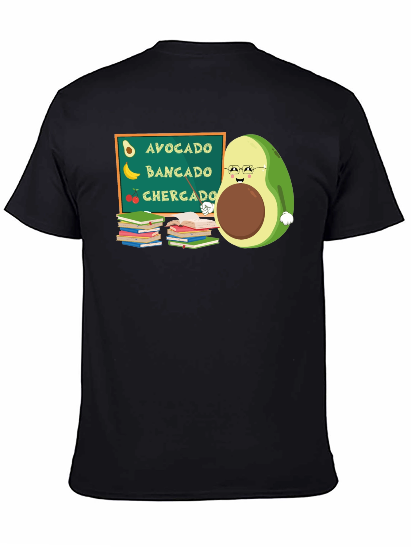 Black Avocado Teacher Funny Graphic Tee view 4