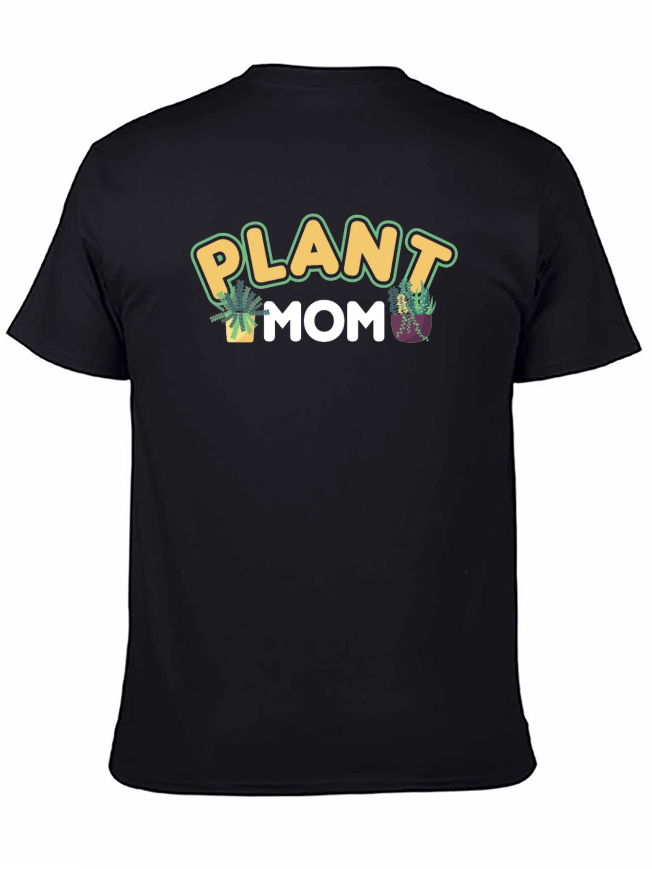 Black Plant Mom Graphic Tee - Black view 4