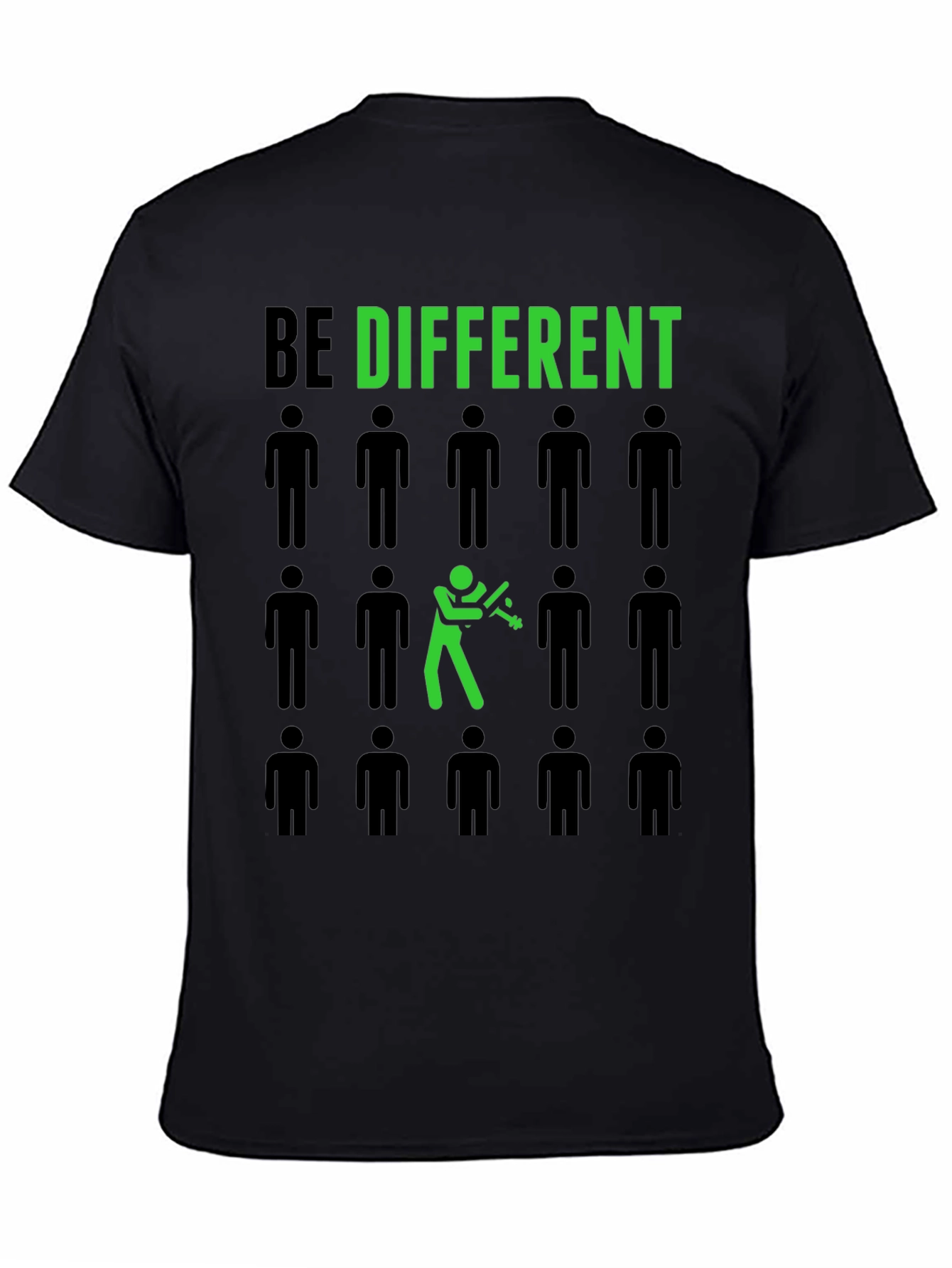 Black Be Different Black T-Shirt view 4