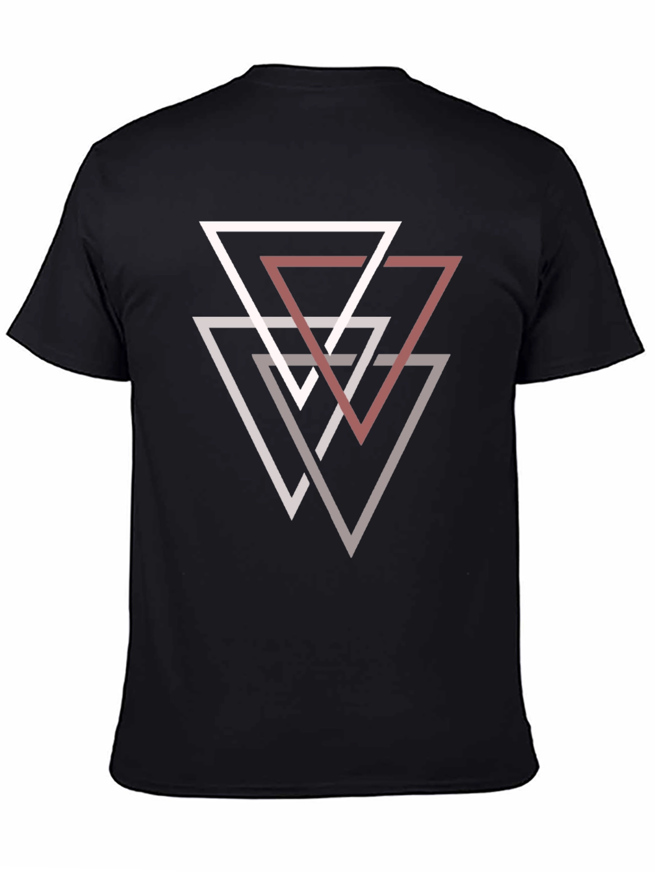 Black Geometric Triangle T-Shirt - Modern Minimalist Design view 4