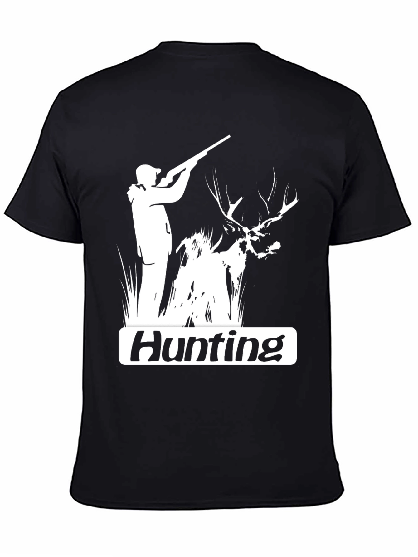 Black Hunting Graphic Tee - Black Cotton Blend view 4