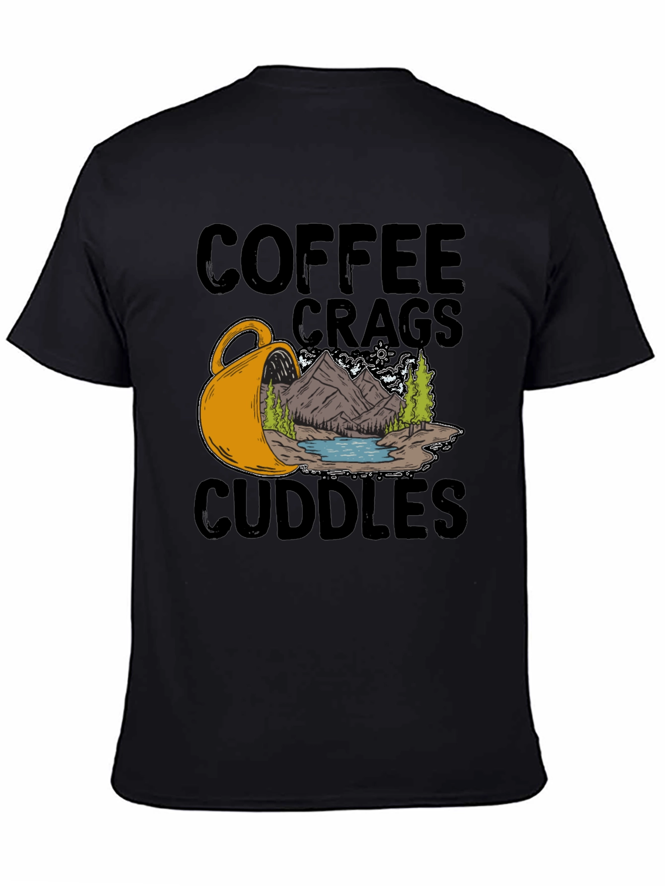 Black Coffee Crags Cuddles Graphic Tee view 4