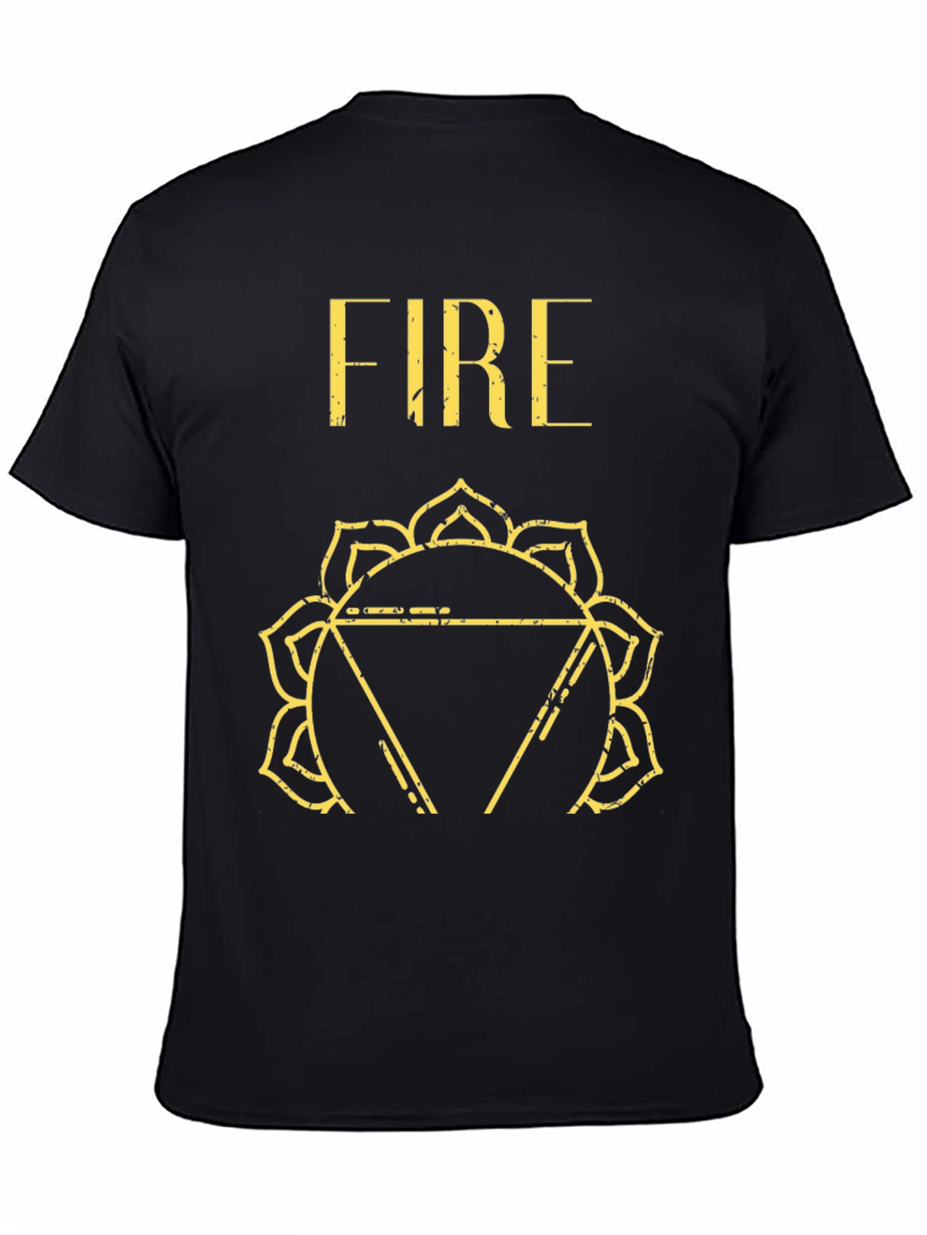 Black Fire Chakra Graphic Tee - Black Cotton T-Shirt view 4