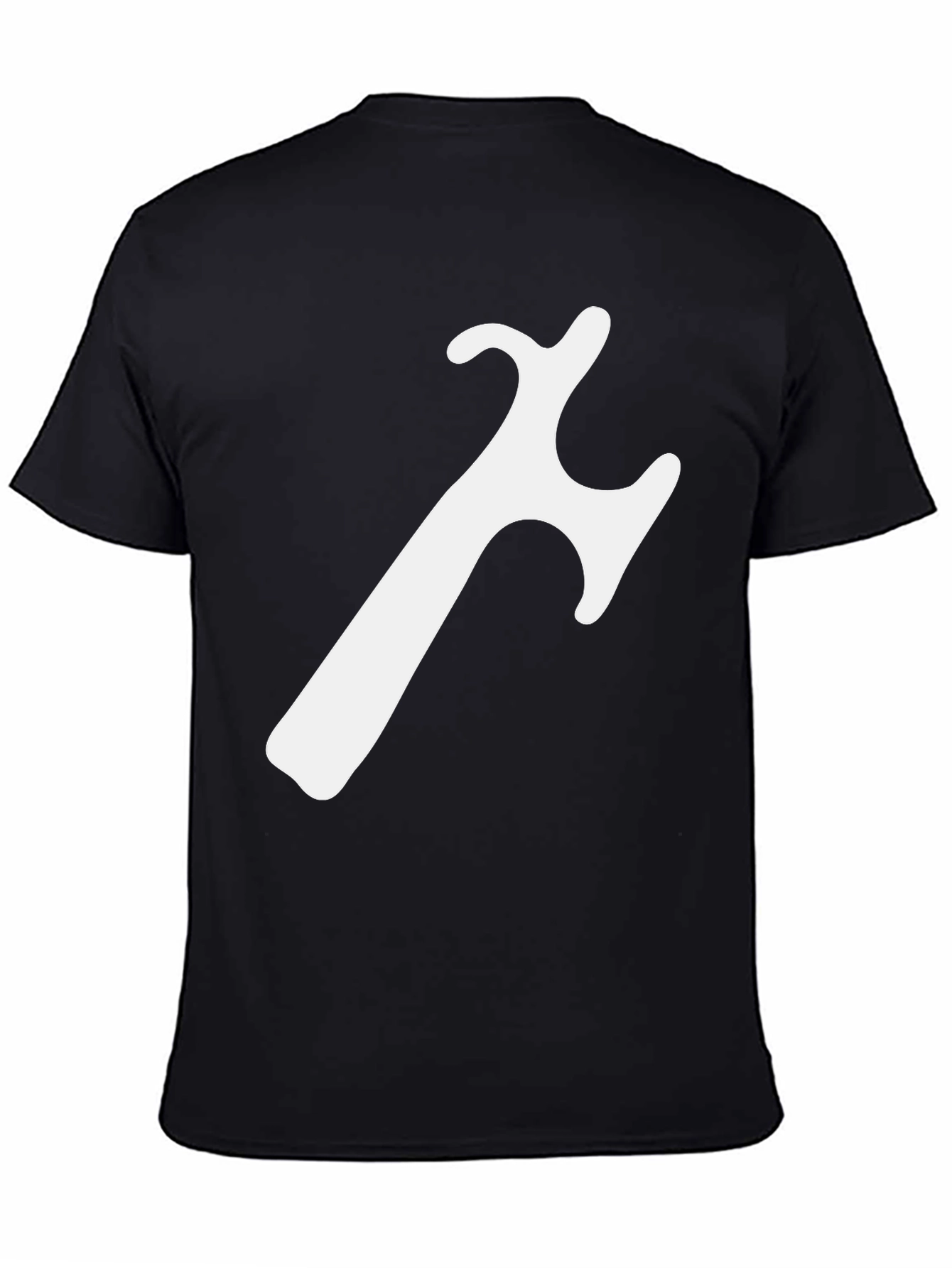 Black Modern Black T-Shirt with Abstract White Graphic view 4