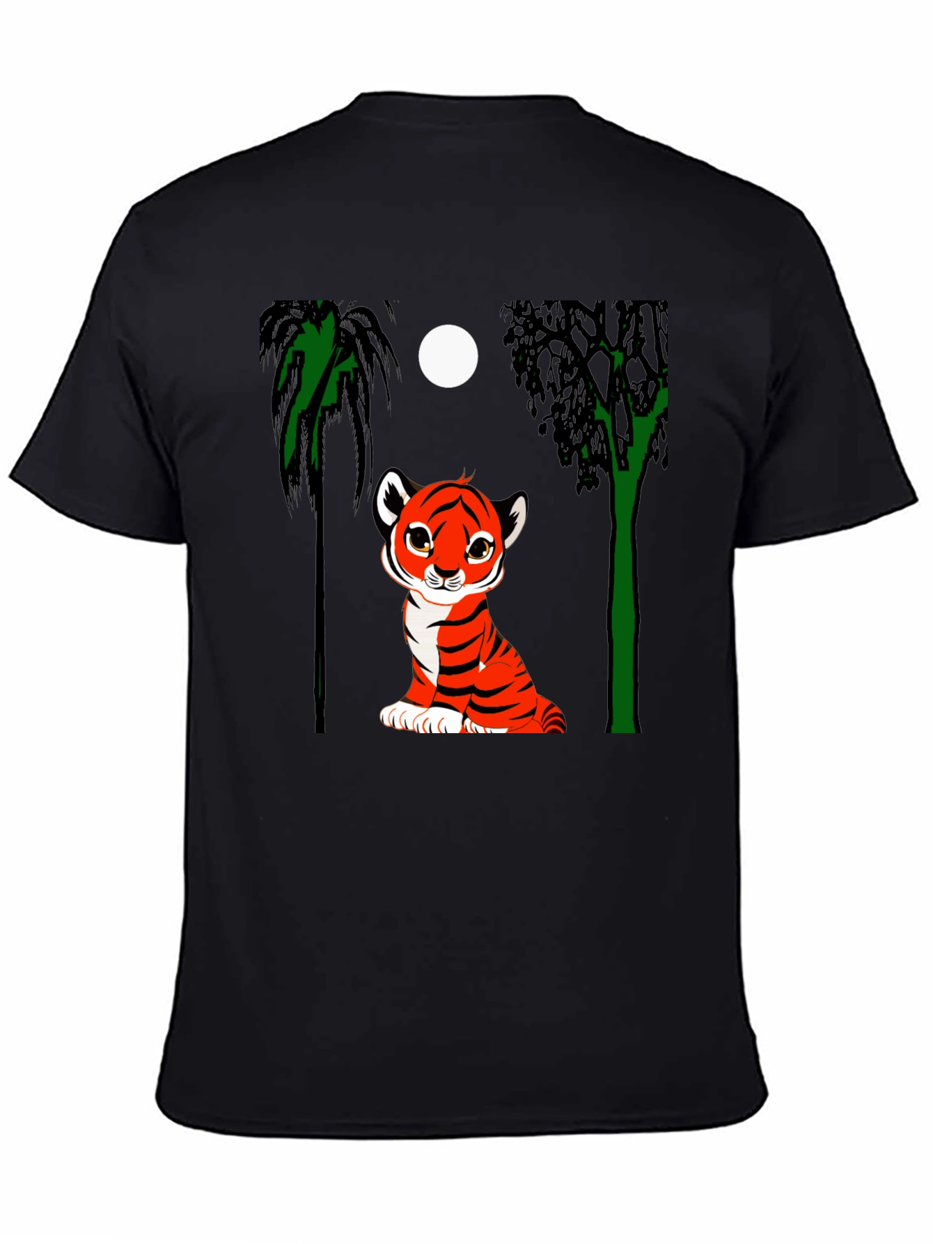 Black Cute Tiger Cub Graphic Tee - Black view 4