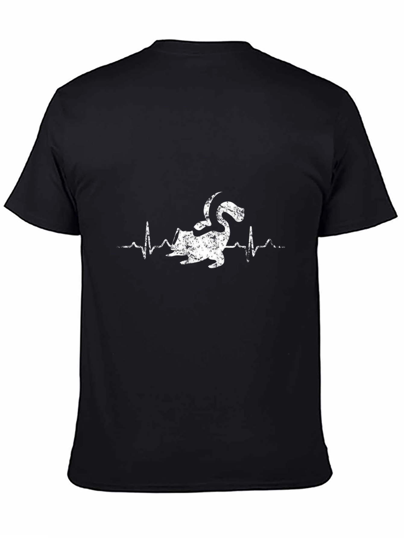Black Funny Anteater Heartbeat T-Shirt - Black view 4