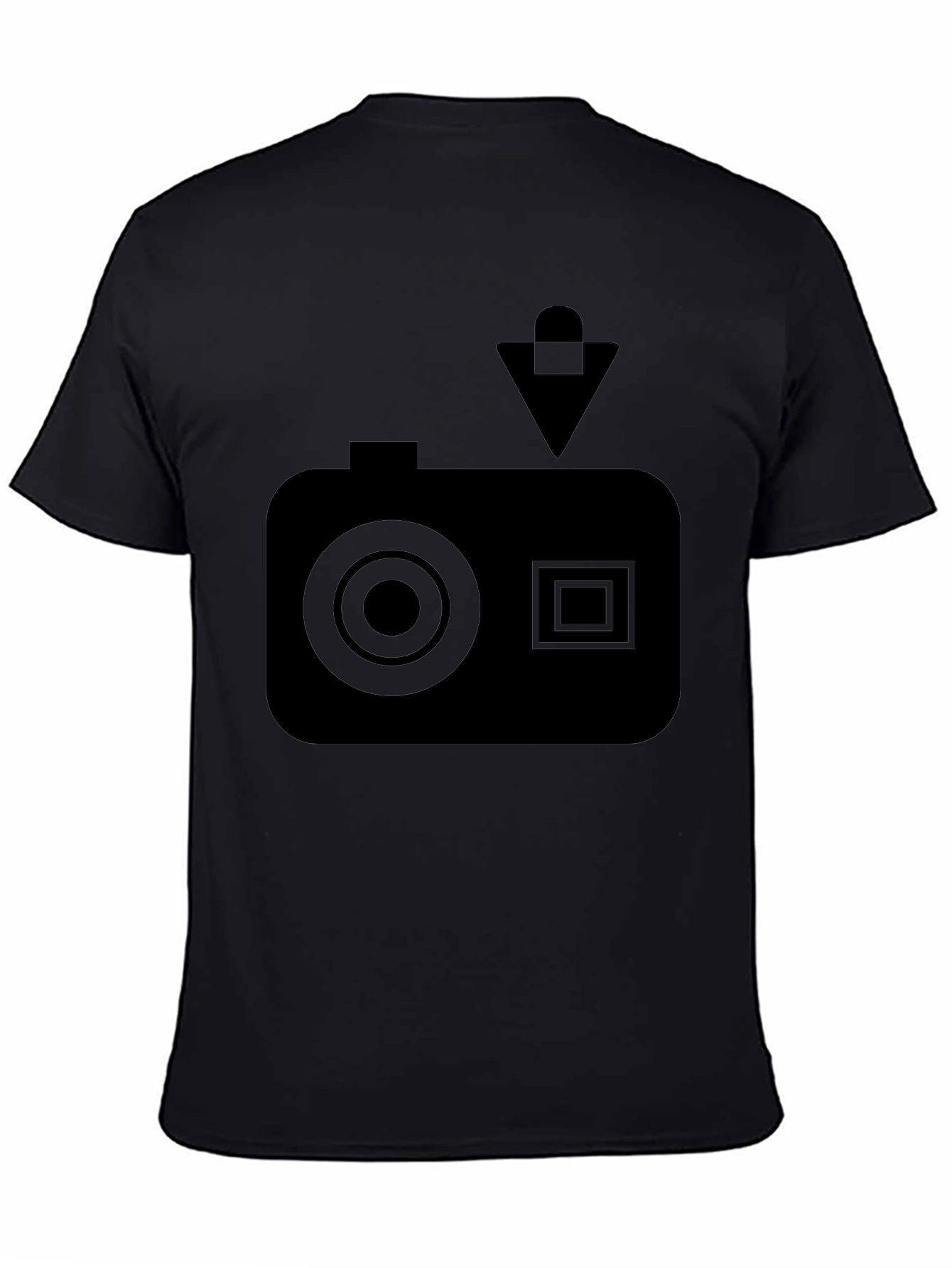 Black Camera Graphic T-Shirt - Cool Casual Style view 4