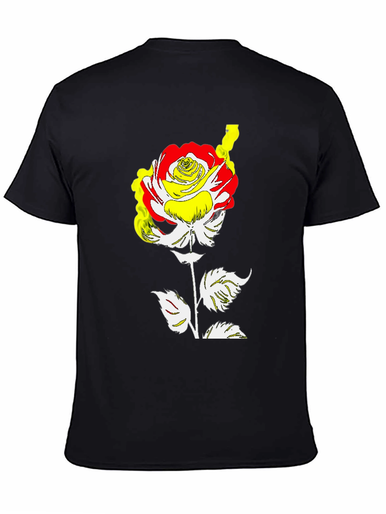 Black Rose Graphic Tee - Modern Art Style view 4