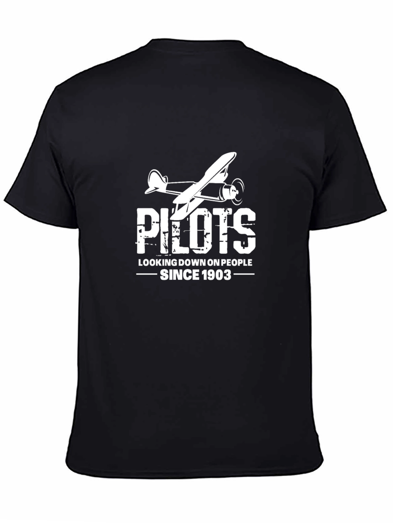 Black Pilots Looking Down Since 1903 Graphic Tee view 4