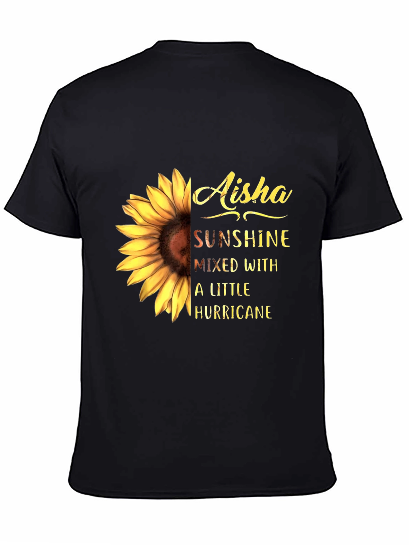 Black Aisha Sunflower Tee - Sunshine & Hurricane view 4