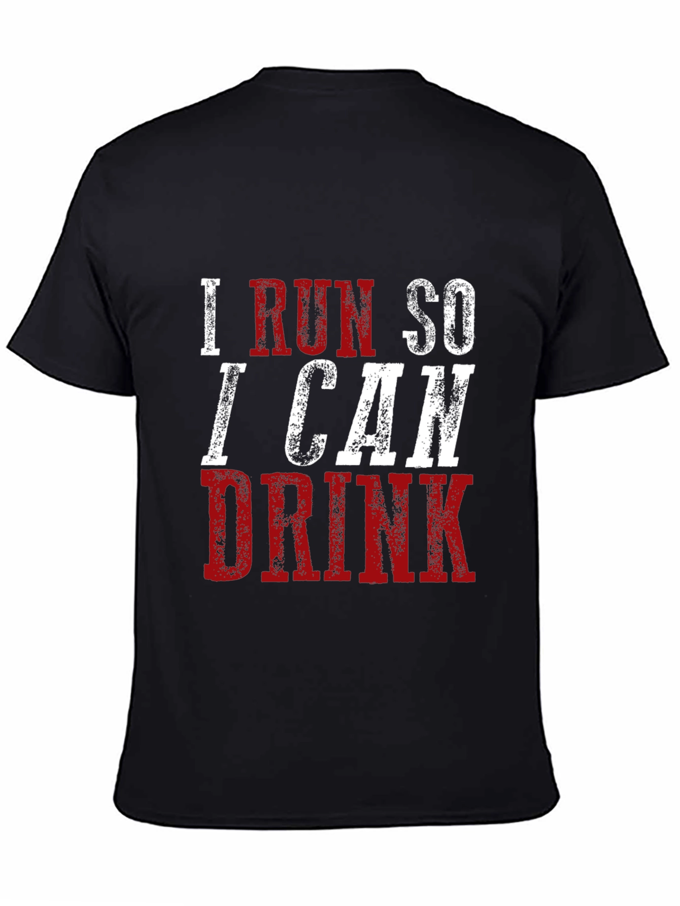 Black Funny 'I Run So I Can Drink' Graphic Tee view 4