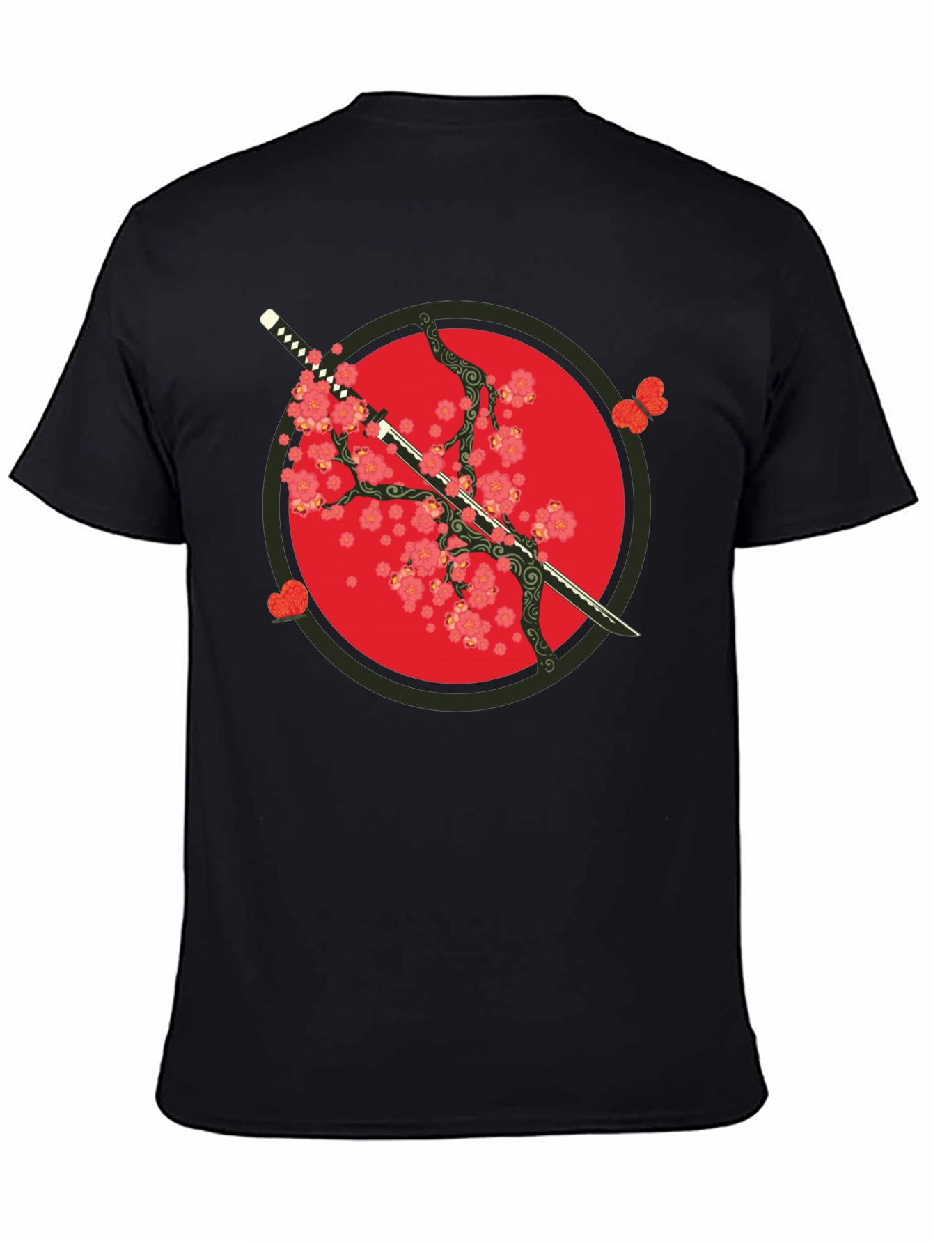 Black Katana & Blossom Graphic Tee view 4