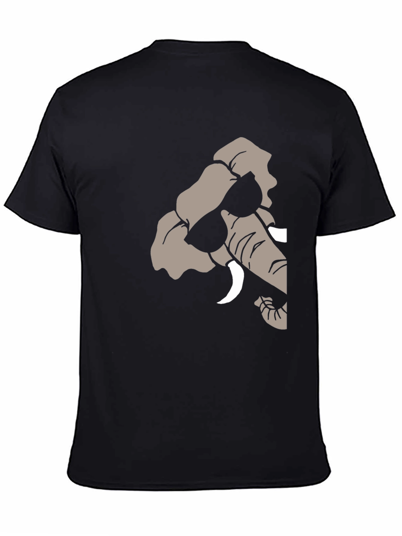 Black Cool Elephant Graphic Tee - Stylish Black T-Shirt view 4