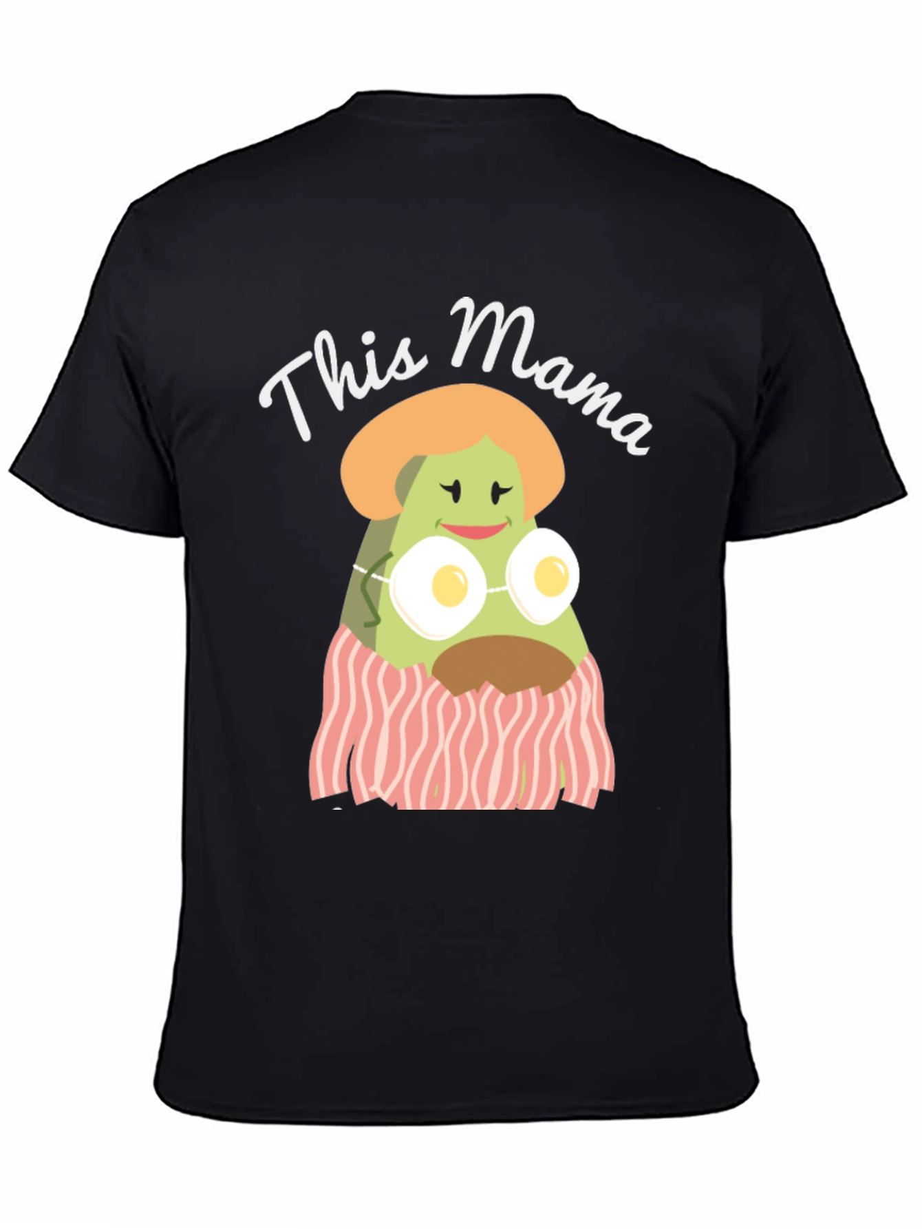 Black This Mama Avocado Breakfast T-Shirt view 4