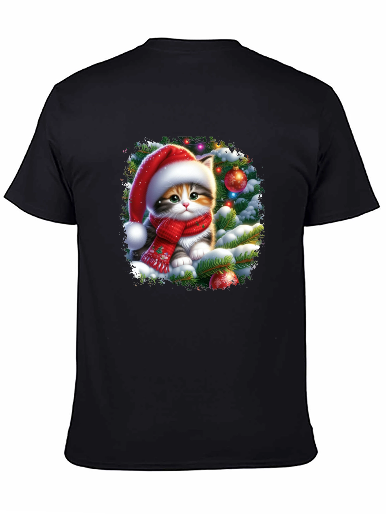 Festive Kitten Christmas T-Shirt - 4