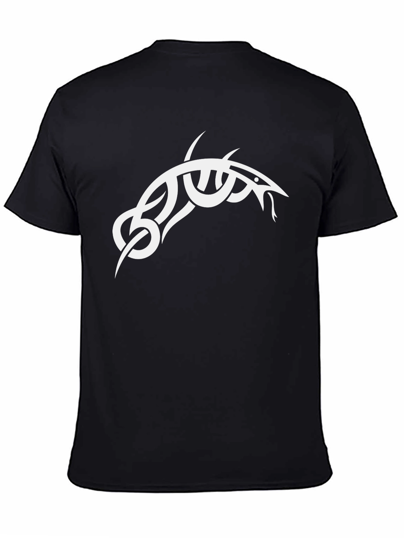 Black Tribal Snake Graphic Black T-Shirt view 4