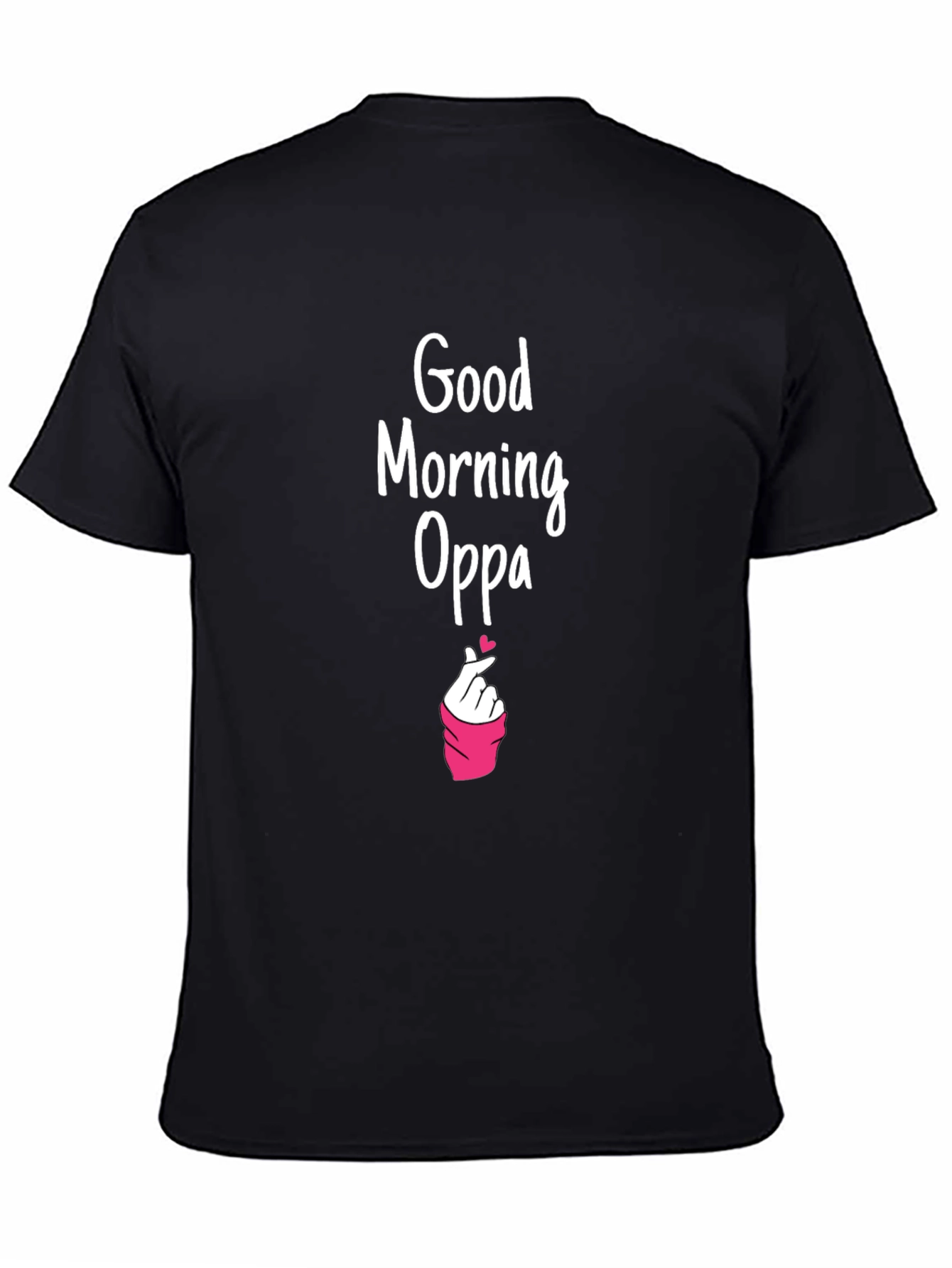 Black Good Morning Oppa Graphic Tee - K-Drama Inspired view 4