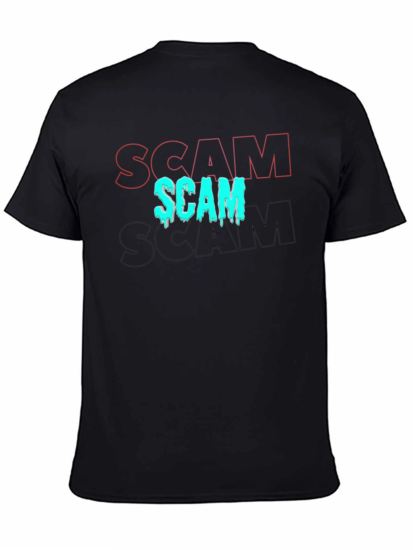 Black Scam T-Shirt - Trendy Graphic Tee view 4