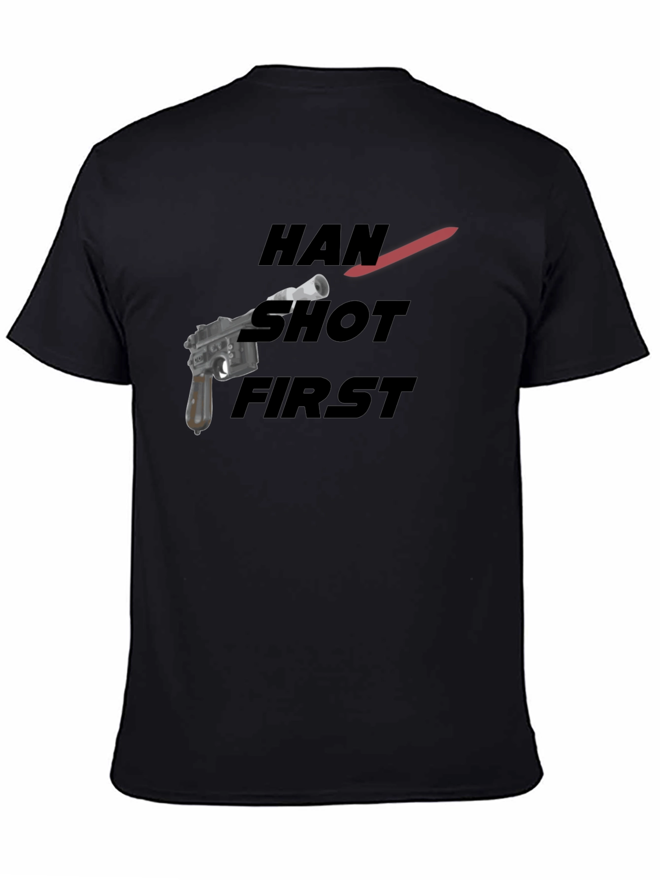 Black Han Shot First Graphic Tee - Black Cotton Blend view 4
