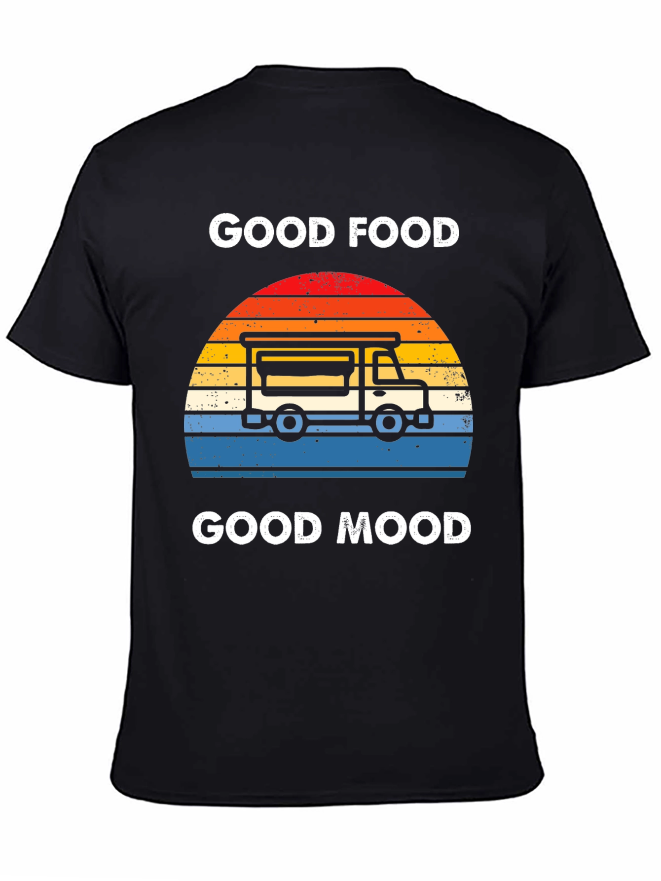 Black Good Food Good Mood T-Shirt Food Truck Tee view 4