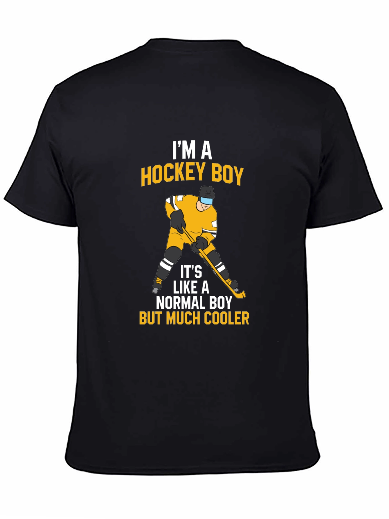 Black Hockey Boy T-Shirt - Cool and Sporty Design view 4