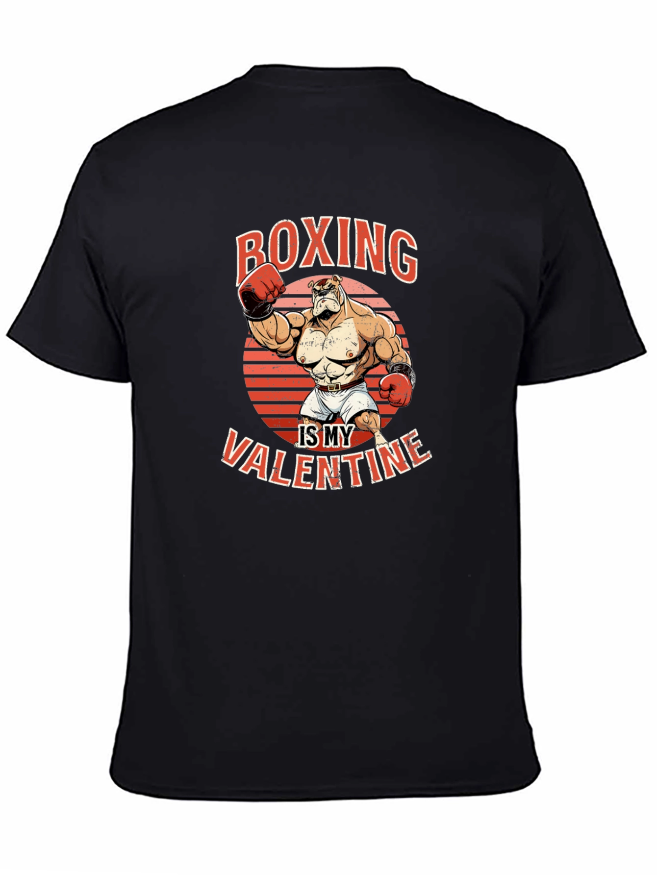 Black Boxing is My Valentine Graphic T-Shirt view 4