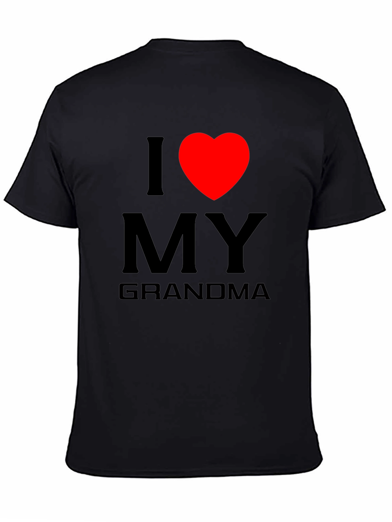 Black I Love My Grandma Black T-Shirt - Heart Graphic view 4