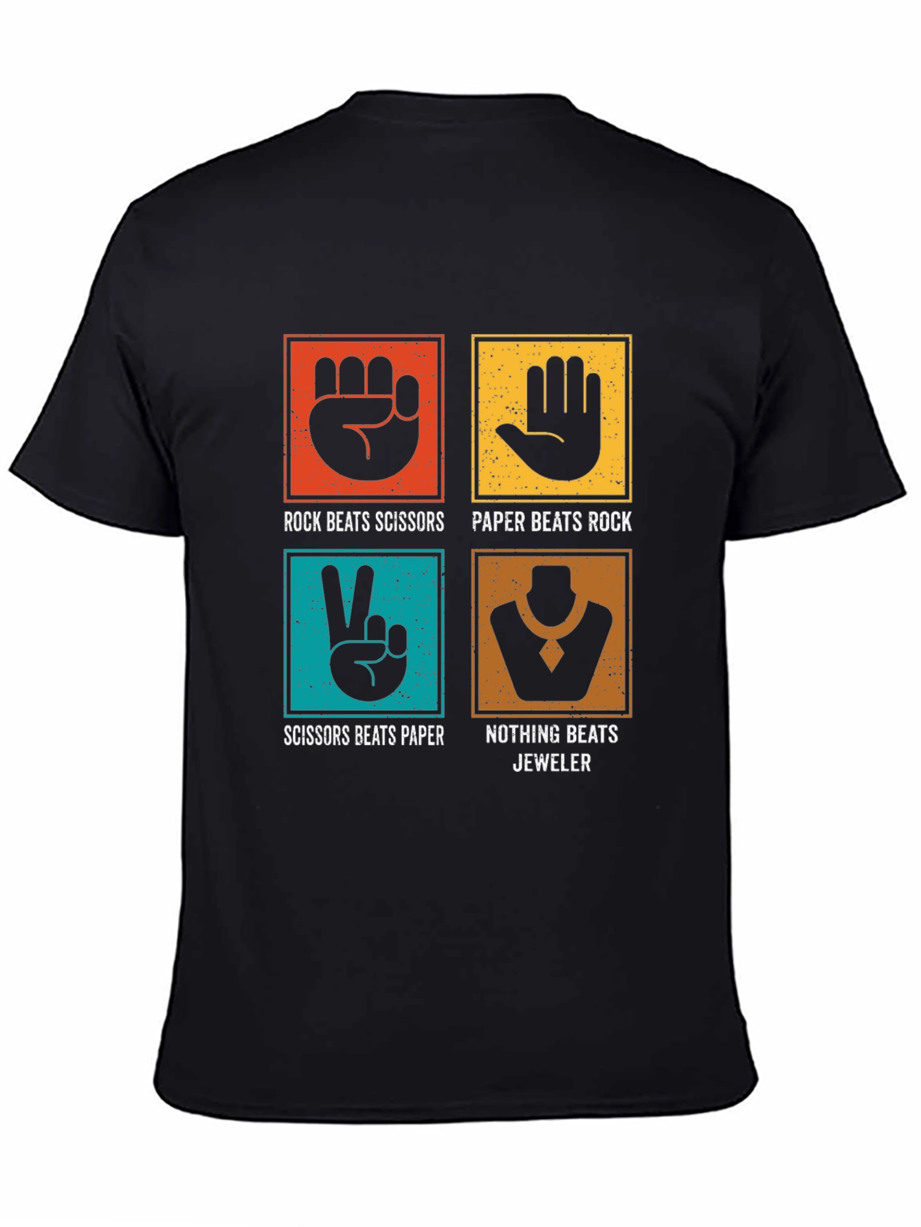 Black Rock Paper Scissors Jeweler Graphic Tee view 4