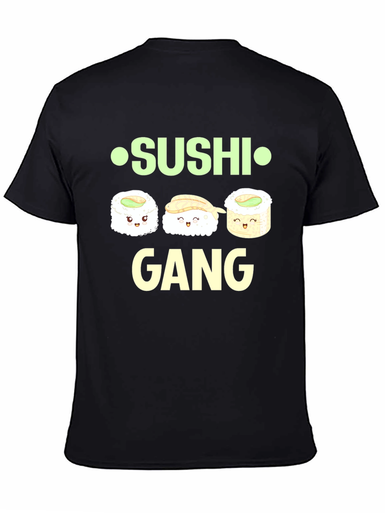Black Sushi Gang Graphic Tee - Funny Food Shirt view 4