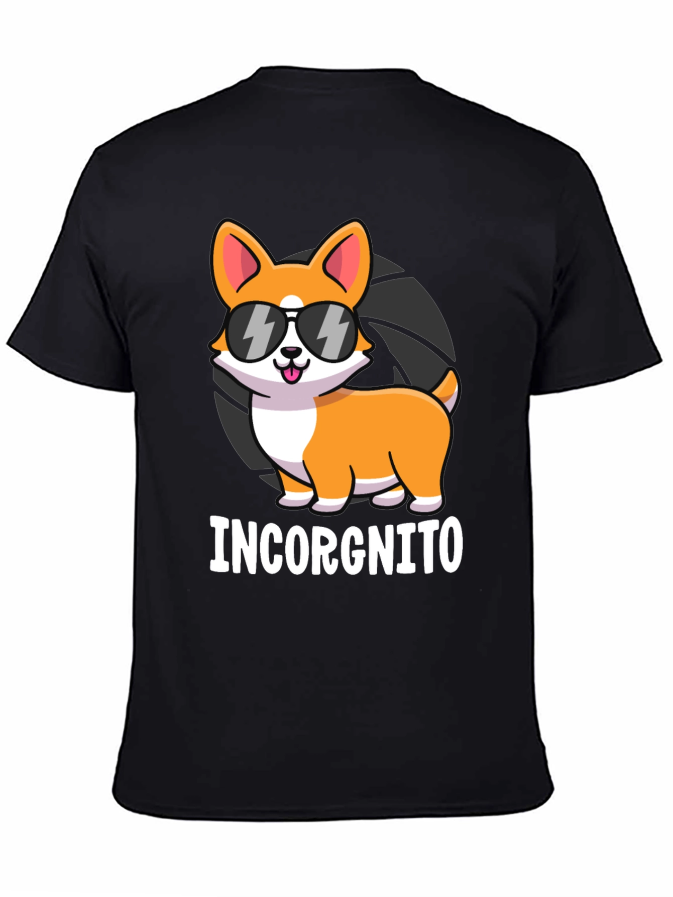 Black Incorgnito Corgi Graphic T-Shirt view 4