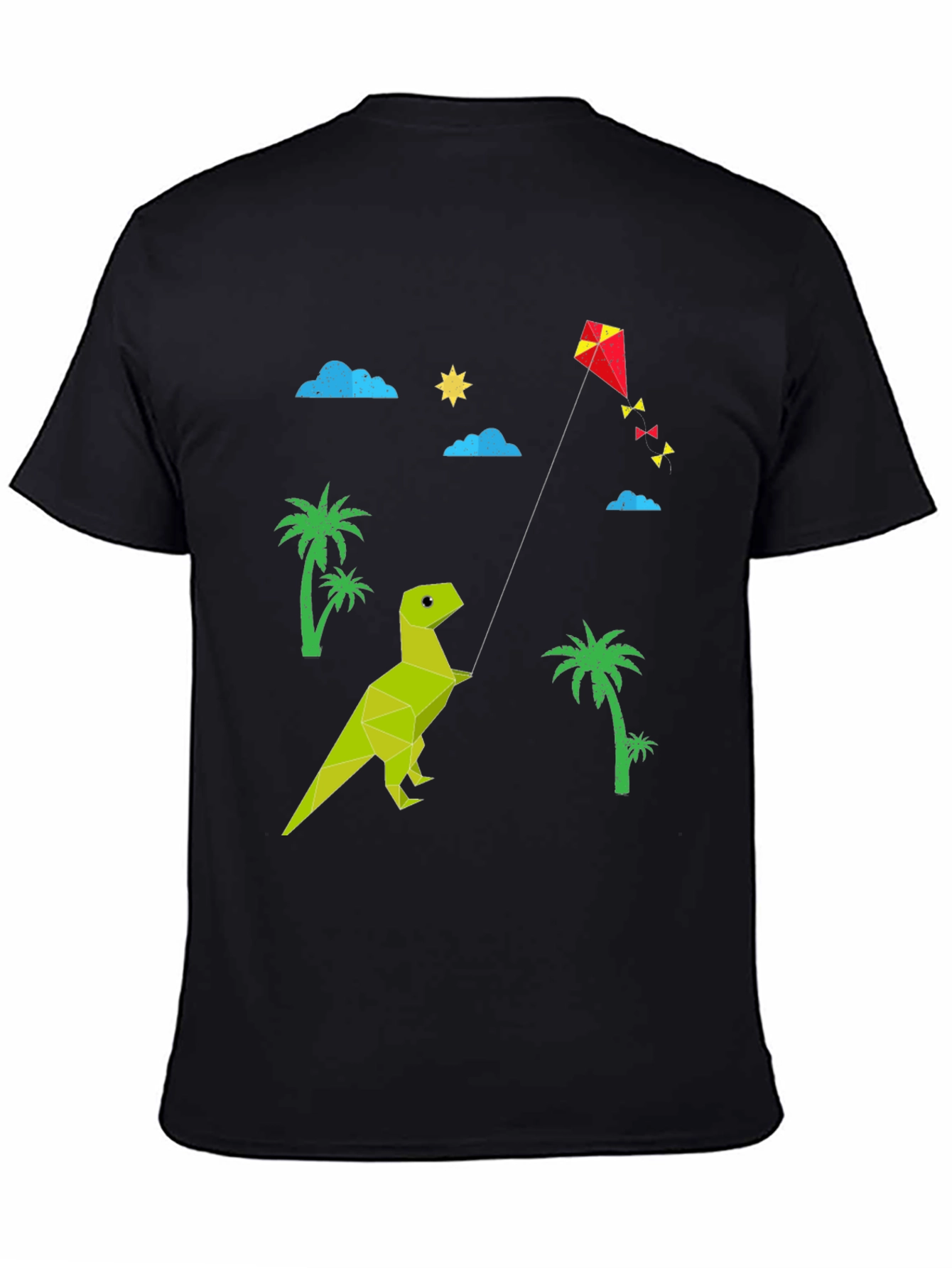 Black Dino Kite T-Shirt: Stylish Black Tee view 4