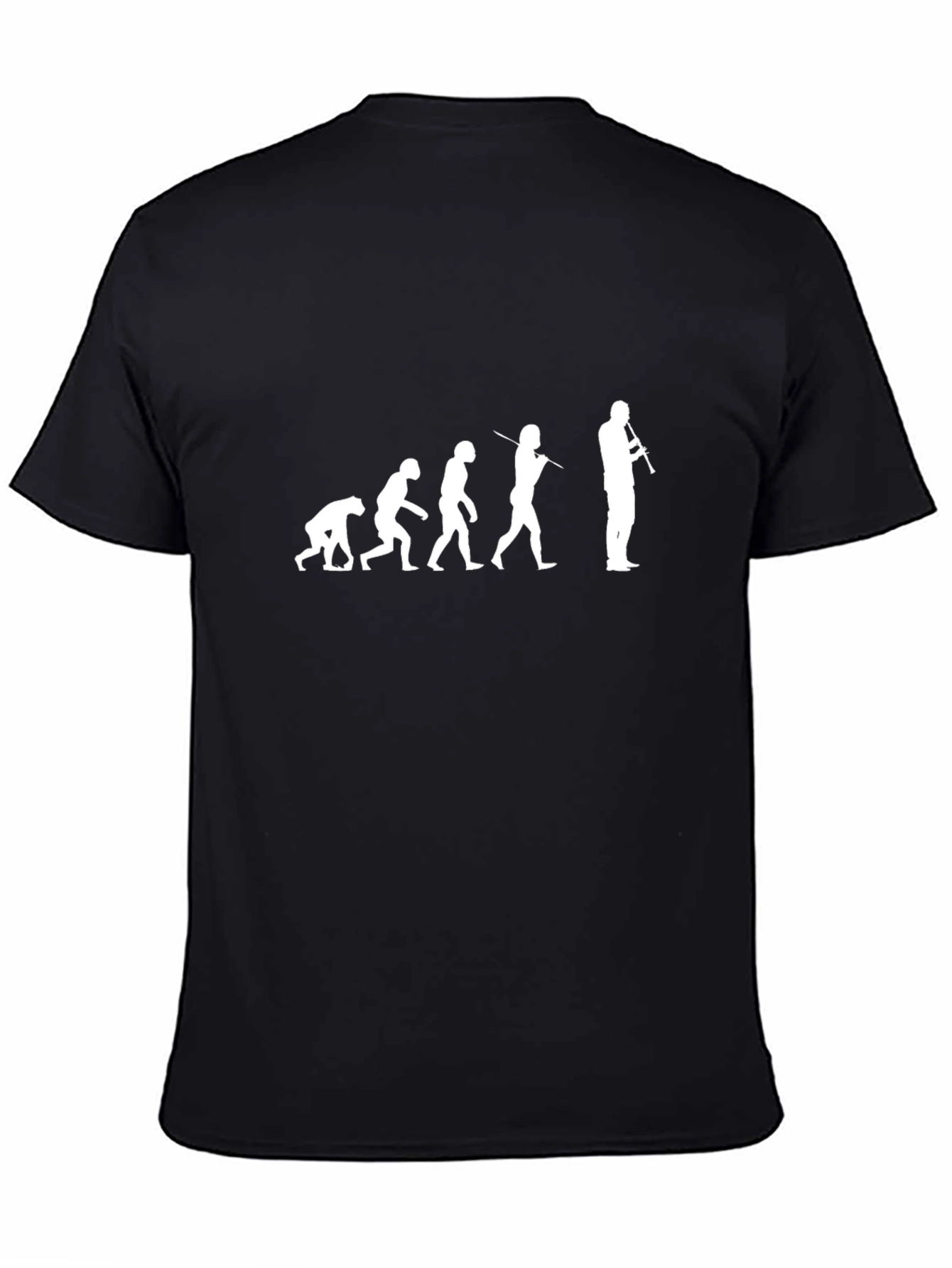 Black Evolution of Music T-Shirt - Black, Graphic Tee view 4