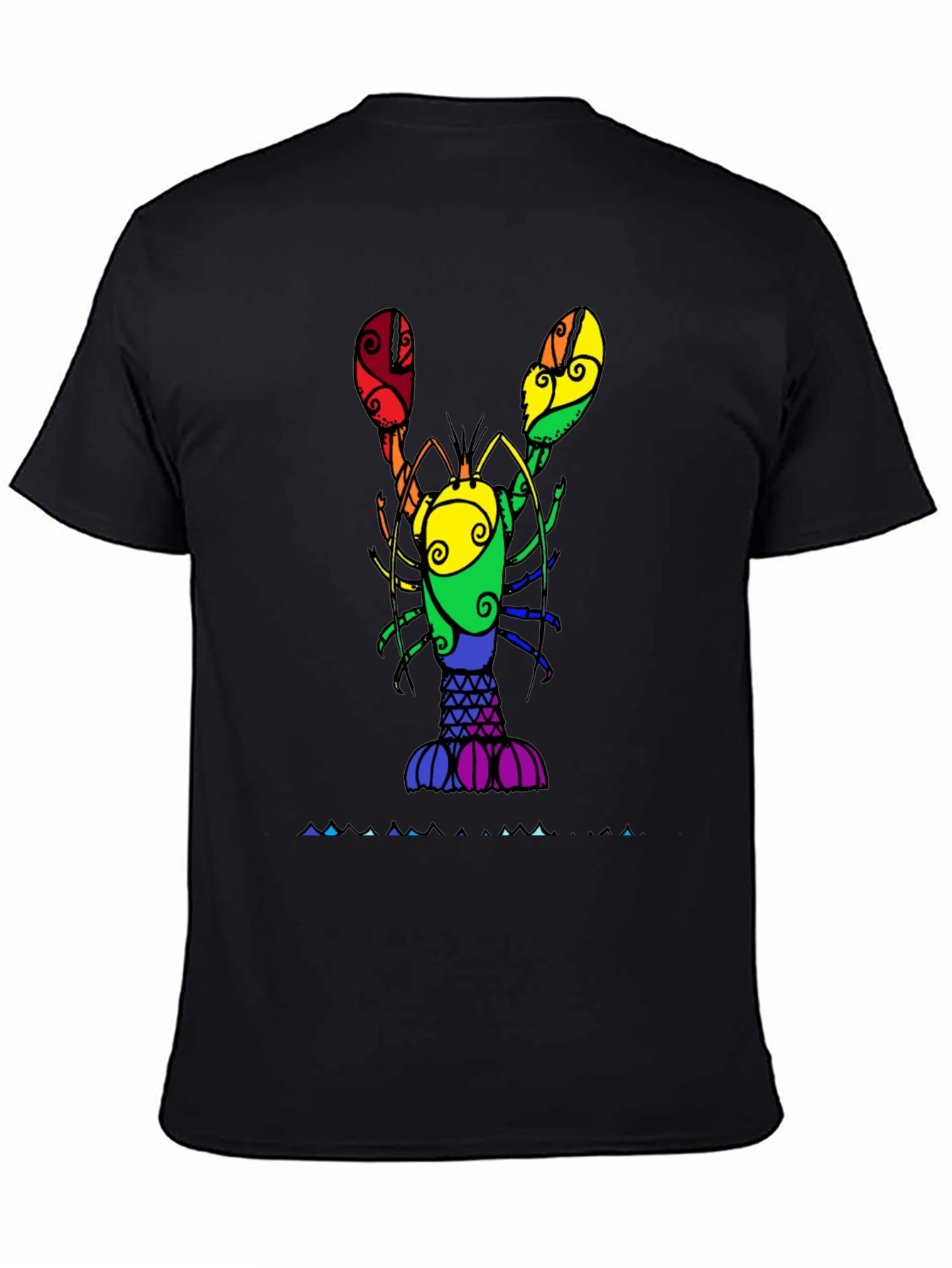 Black Rainbow Lobster Graphic Tee view 4