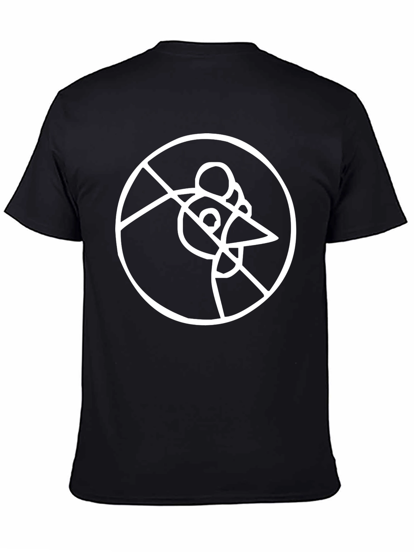 Black Abstract Graphic Tee - Black Cotton T-Shirt view 4