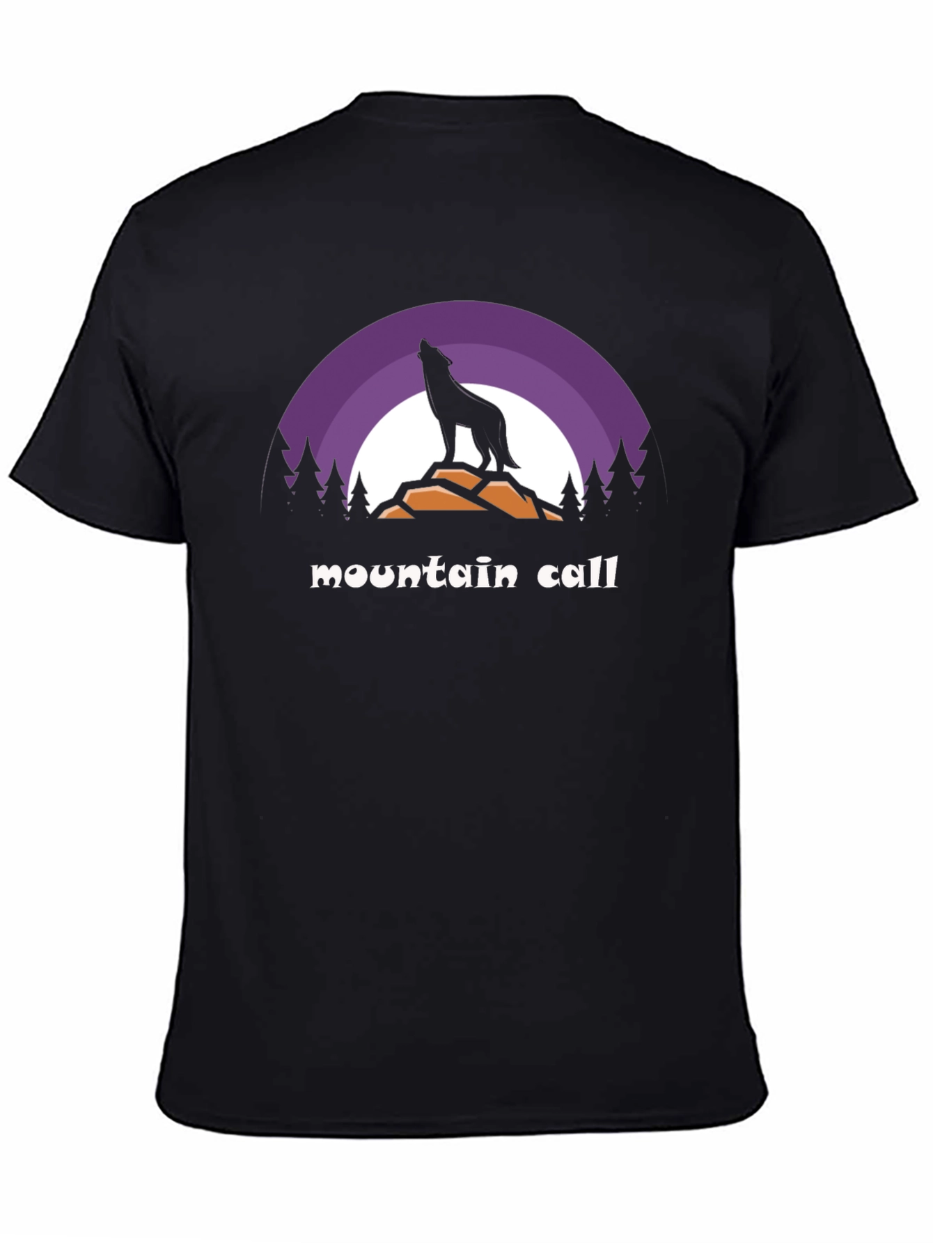 Black Mountain Call Wolf Graphic T-Shirt - Nature Lover Tee view 4